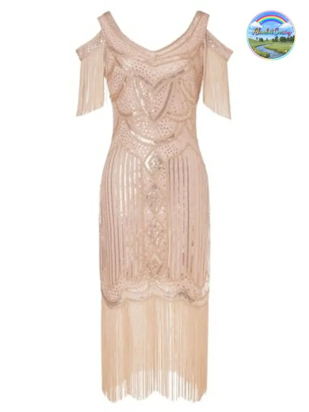 Flapper Dress 1920s Vintage Sequin Beaded Fringe Party Prom Costume